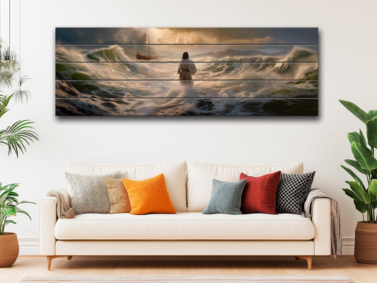 Jesus Wood Wall Art - Rustic Wood Plank Art | Christian Gift Idea & Religious Wall Decor
