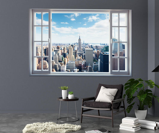 New York City Canvas Print – Window Wall Art | Framed Gallery Wrapped Cotton Canvas