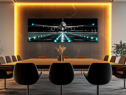 Wooden Wall Art – Scenic Airplane Wall Decor | Plane Panoramic Print on Wood