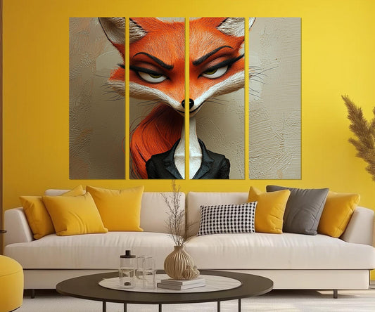 Sly Fox Canvas Print - Fox Wall Art | Lady Boss Gift | Business Woman Decor