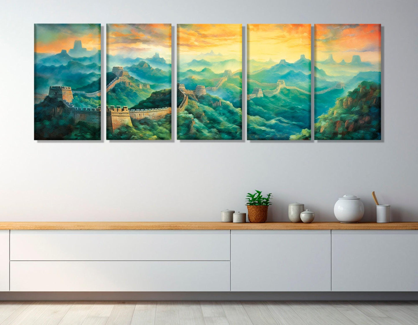 Great Wall of China Canvas - Framed Canvas Print | Ready to Hang Asian Wall Decor