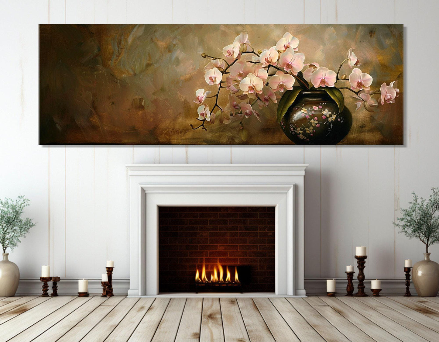 Abstract Orchids Canvas Print – Floral Wall Decor | Gallery Wrapped Cotton Canvas