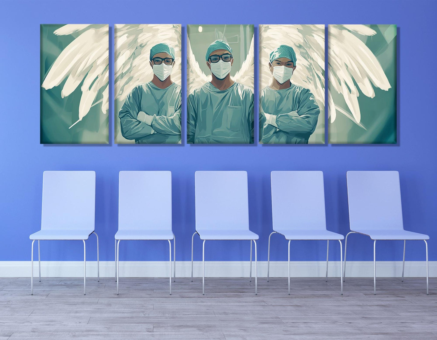 Surgeon Canvas Print – Angel Wings Painting | Framed & Ready to Hang Medical Wall Art
