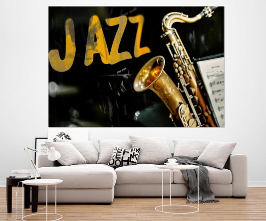 Abstract Saxophone Canvas - Jazz Wall Art | Framed Canvas Print Ready to Hang