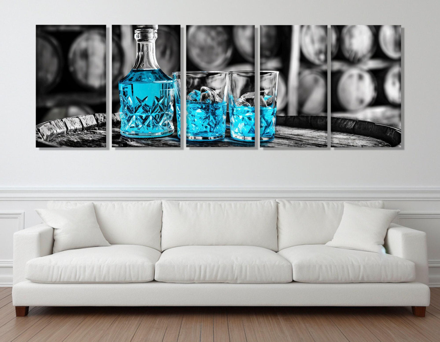 Blue Curacao Canvas Print – Abstract Cocktail Wall Art | Ready to Hang Framed Canvas