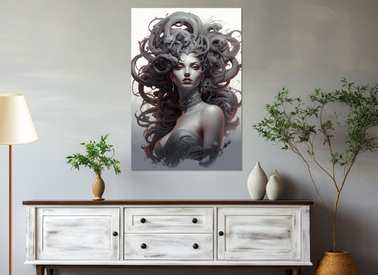 Medusa Gorgon Canvas Print – Greek Mythology Art | Framed Floating Frame Canvas