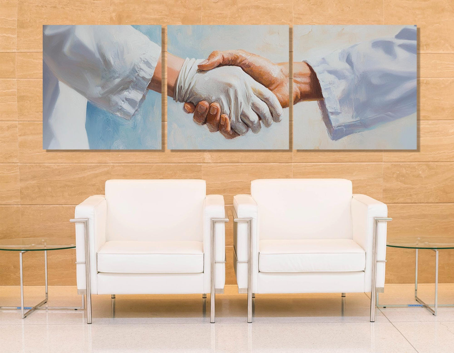 Doctors Handshake Canvas – Medical Canvas Art | Hospital Wall Decor, Ready to Hang