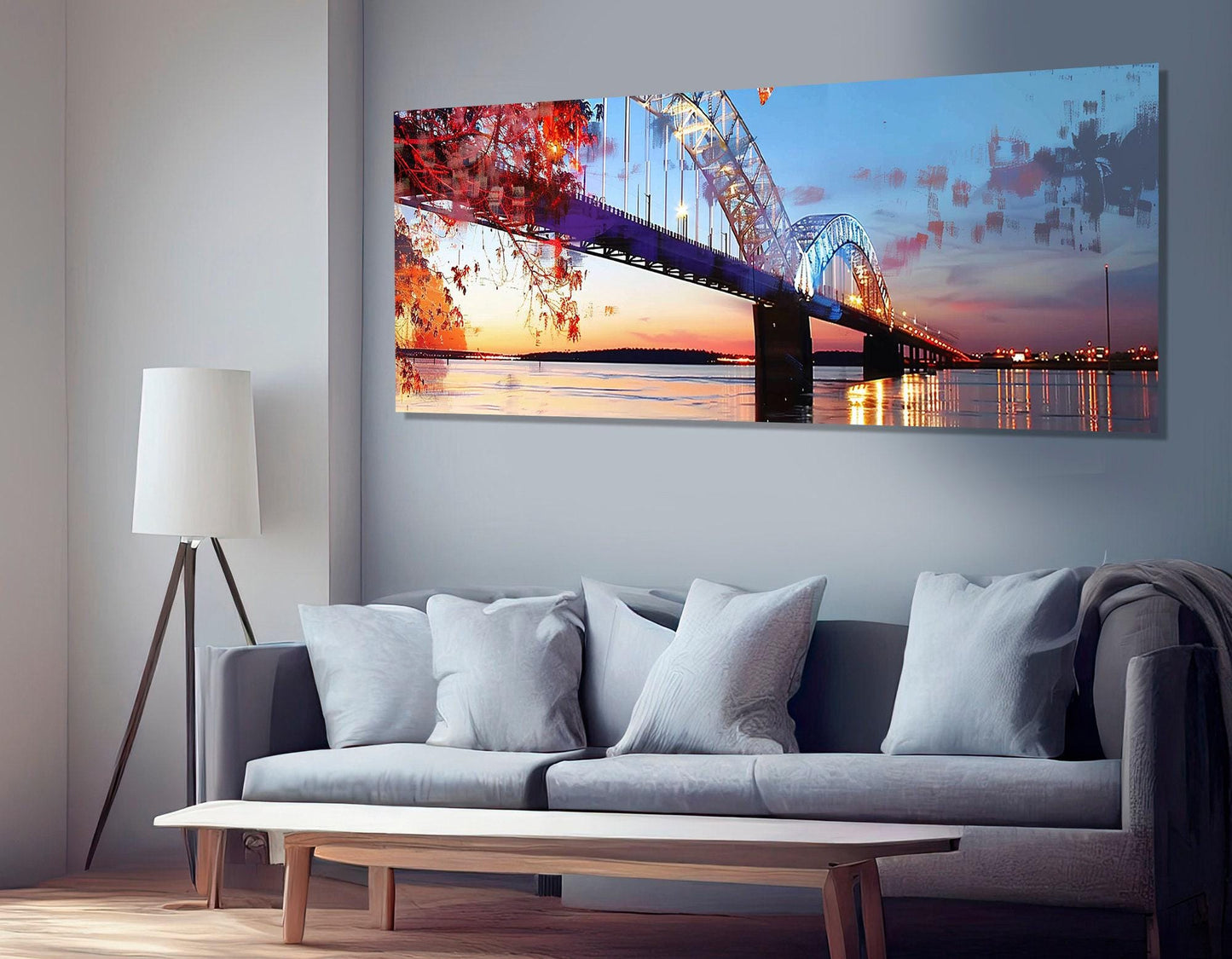 Hernando de Soto Bridge Canvas Print, Memphis Wall Art, Framed and Ready to Hang