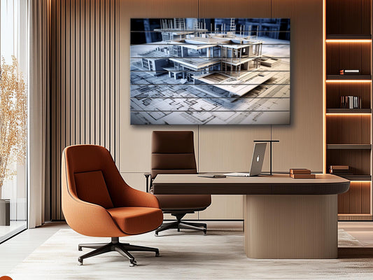 Architect Wood Print – Modern Architect Art | Natural Wood Wall Art Decor