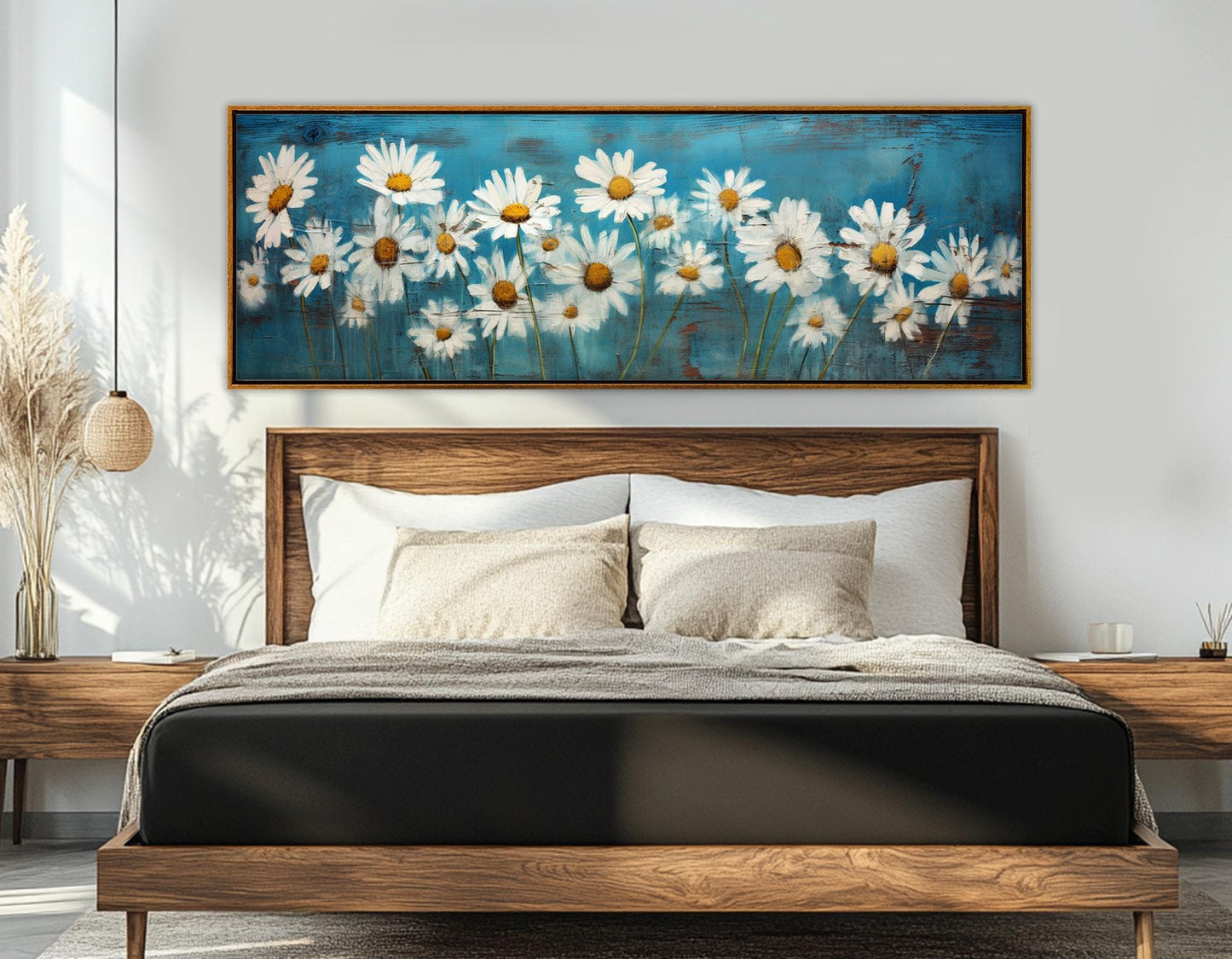 Daisy Canvas Print – White Daisy Painting Floral Wall Art | Ready to Hang