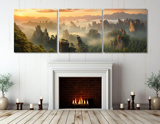 Zhangjiajie Canvas Print – Framed Forest Painting | China Wall Art, Ready to Hang