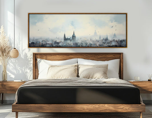 Abstract Brussels Canvas Print, Brussels Wall Art, Belgium Painting, Framed and Ready to Hang