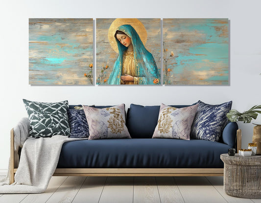 Virgin Mary Canvas Print – Framed Christian Wall Art | Ready to Hang Gallery Wrapped Canvas