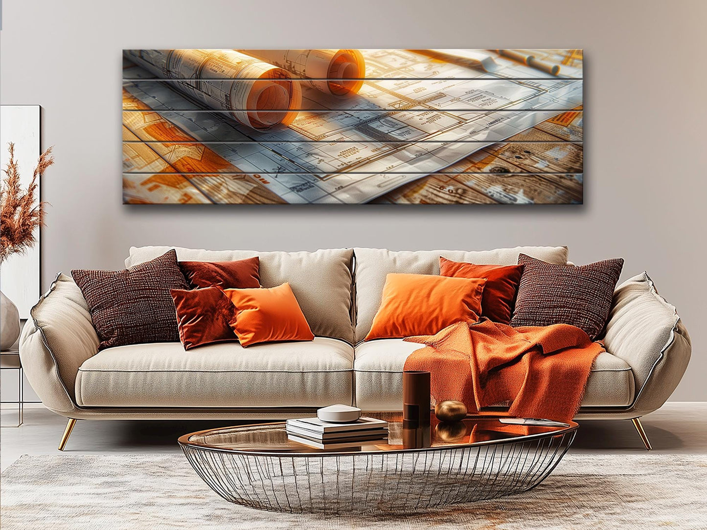 Wooden Wall Art – Natural Wood Print | Contemporary Architecture Print Decor