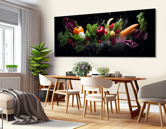 Vegetables Canvas Print – Modern Kitchen Wall Decor | Framed & Ready to Hang
