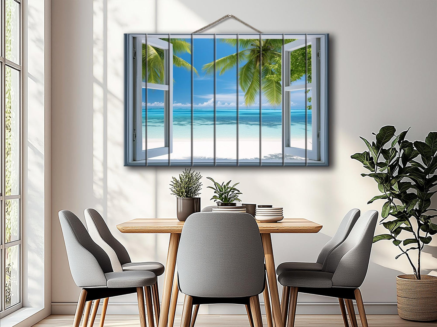 Wood Wall Art – Maldives Beach Print on Wood | Tropical Wooden Wall Decor