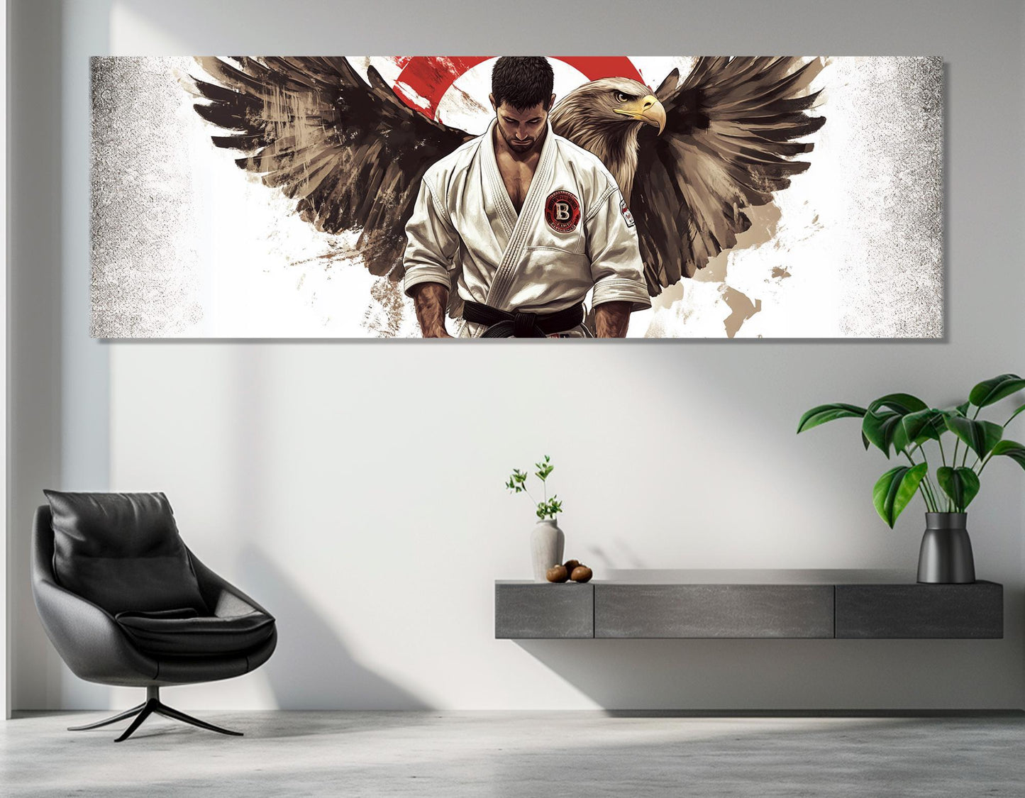 Jiu-Jitsu Wall Art – Abstract Martial Art Decor | Framed Canvas Print Ready to Hang