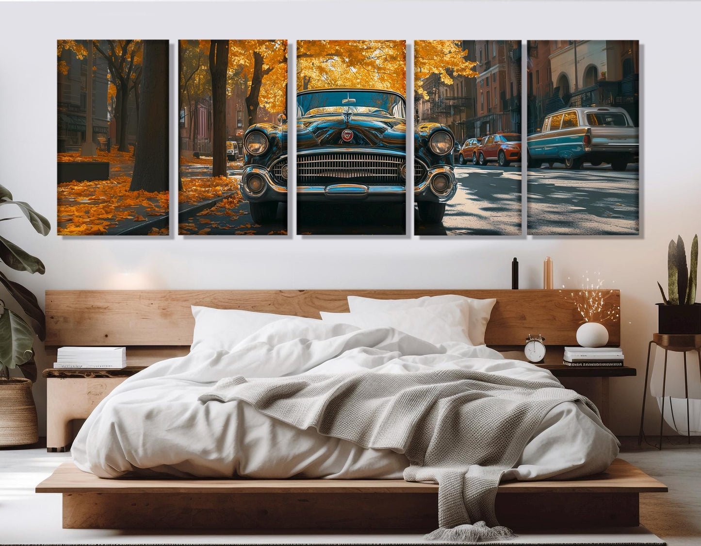 Vintage American Car Canvas | Retro Cars Wall Art - Framed & Stretched Canvas Print