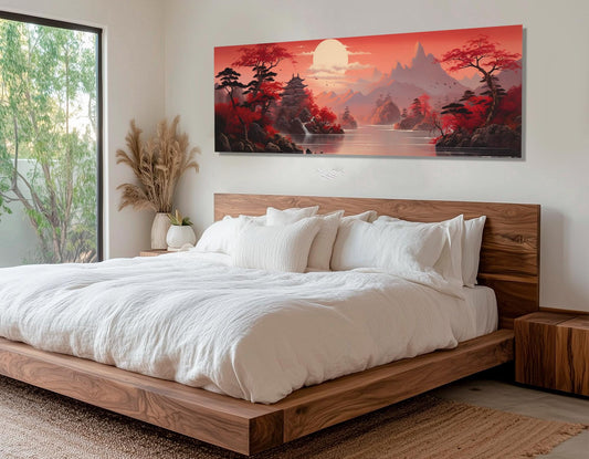 Japanese Landscape Canvas - Scenic Cotton Canvas Print | Ready To Hang Wall Art