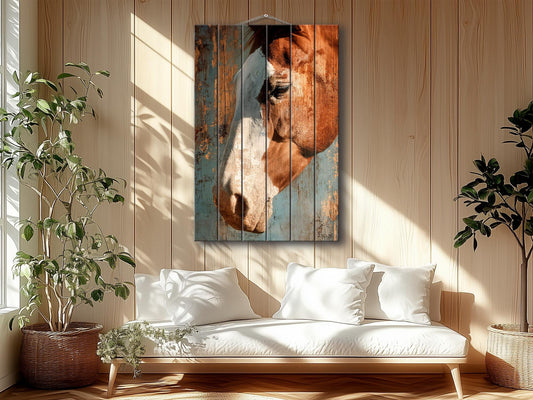 Wood Wall Art - Farmhouse Rustic Wall Decor Featuring Horse Wood Print