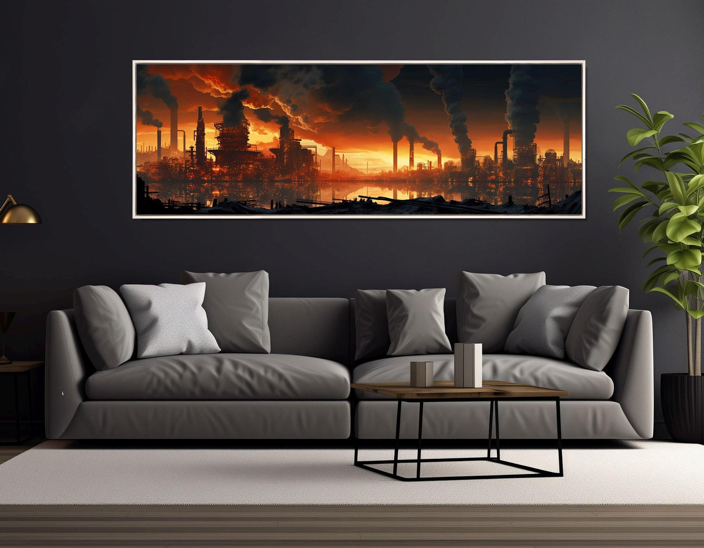 Abstract Factory Canvas Print – Heavy Industry Wall Art | Framed & Ready to Hang