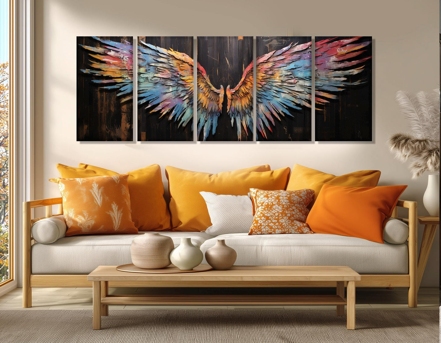 Angel Wings Canvas Print - Colorful Wall Art | Framed & Ready to Hang