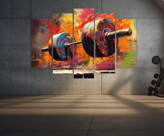 Weightlifting Canvas Print – Abstract Gym Wall Decor | Fitness Painting, Motivational Art