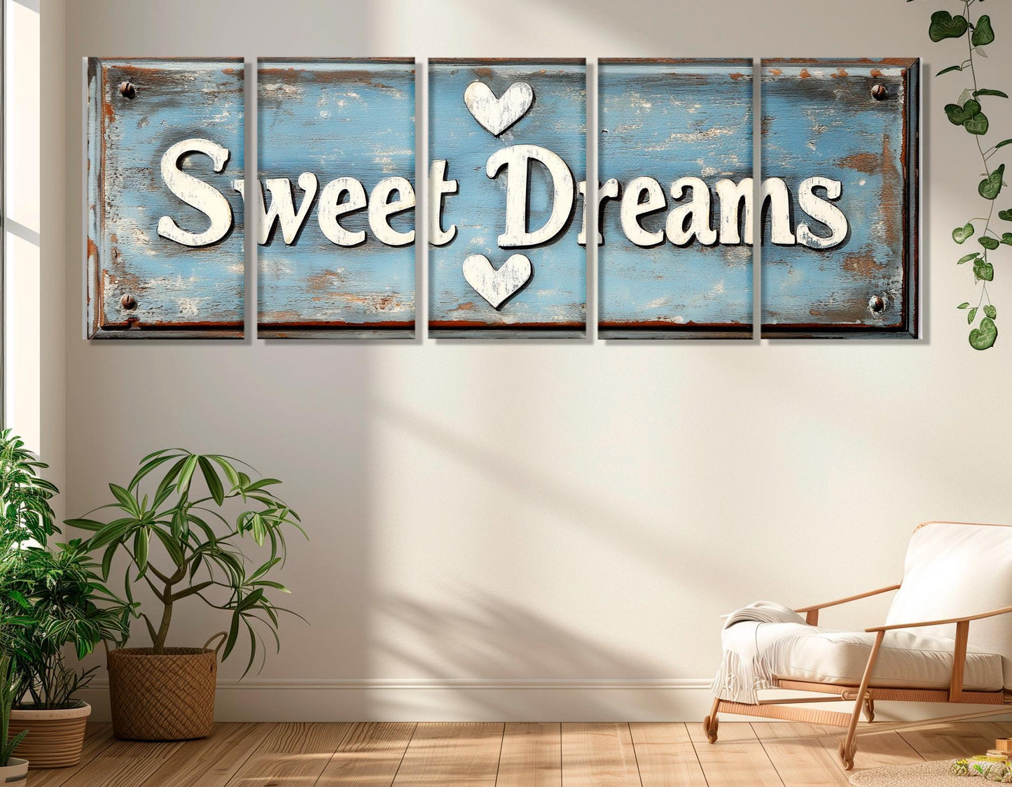 Bedroom Wall Decor, Sweet Dreams Canvas Print, Framed and Ready to Hang