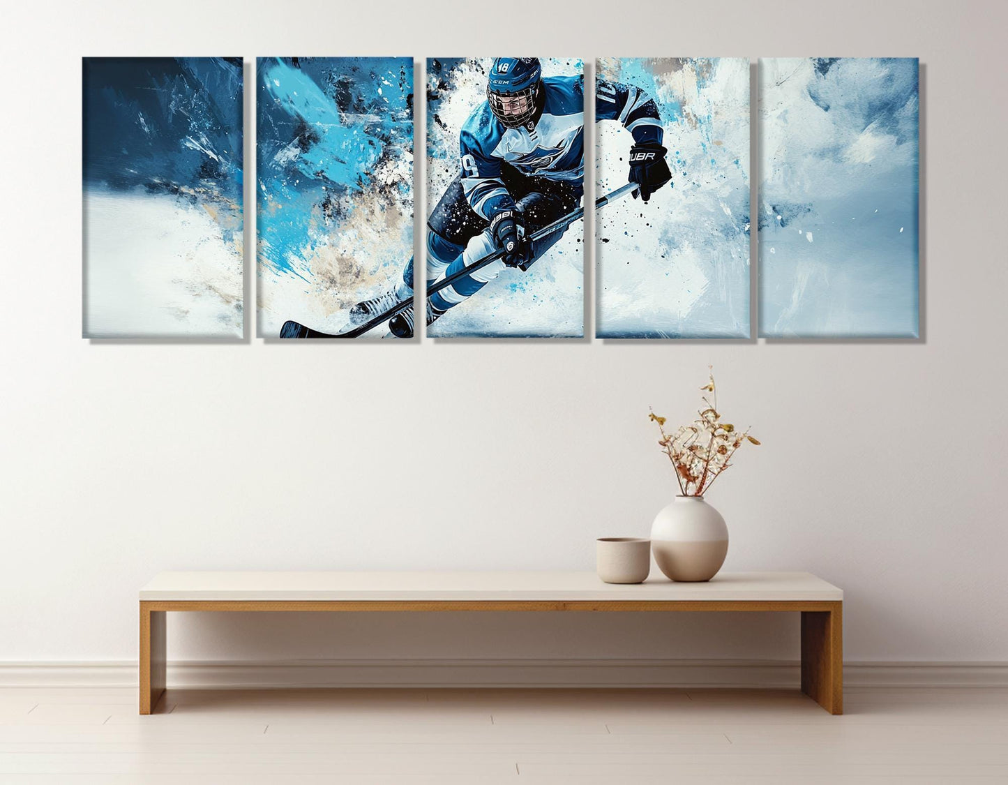 Ice Hockey Canvas Print - Framed, Ready to Hang | Sports Bar Wall Art Decor