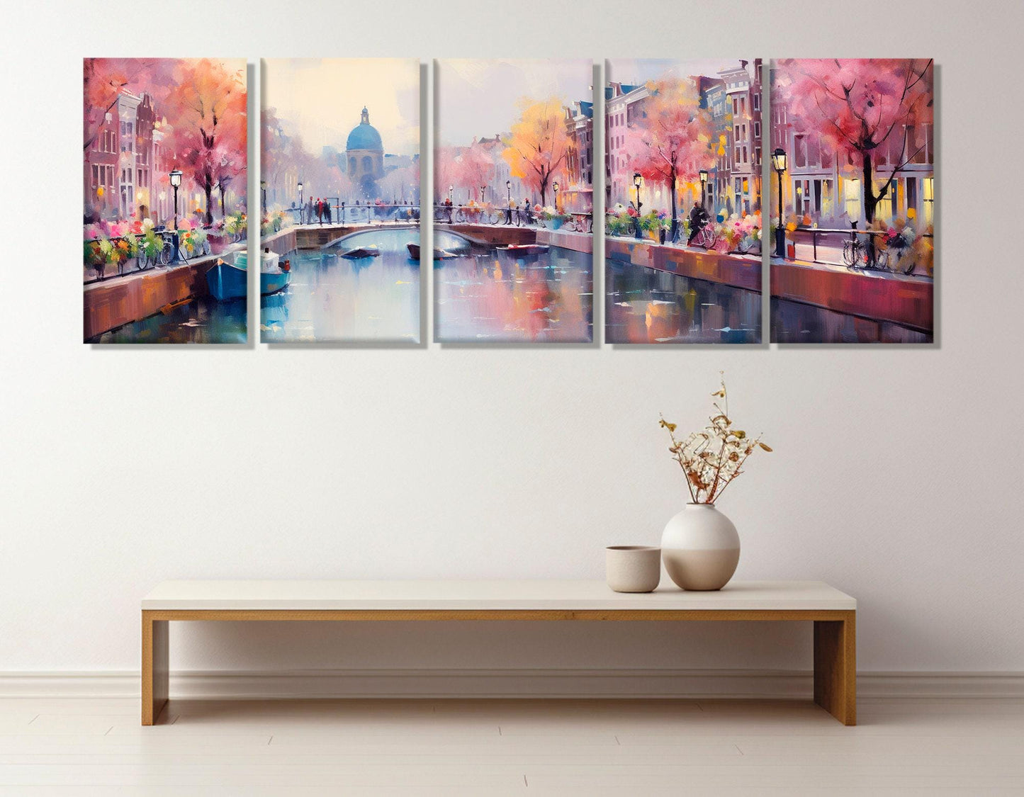 Amsterdam Wall Art – Abstract Floral Canvas Print | Ready to Hang Gallery Wrapped Canvas