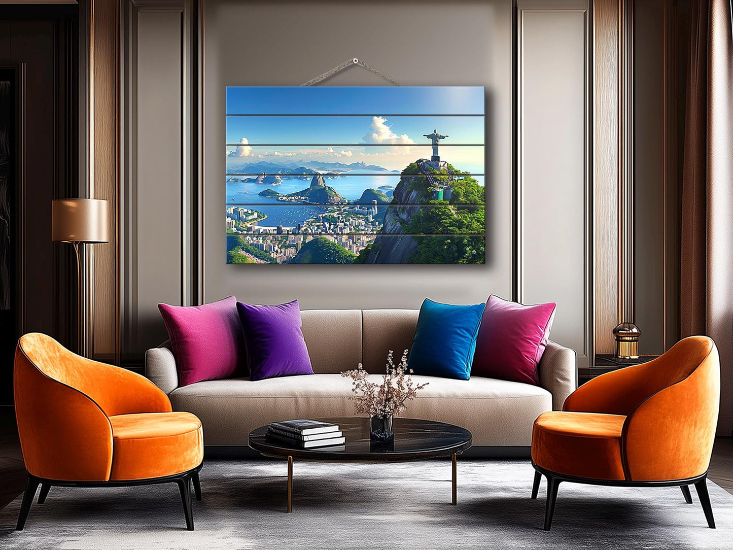 Rio De Janeiro Wall Art - Rustic Wood Plank Artwork Featuring Christ the Redeemer