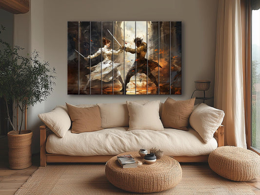 Wood Wall Art – Vintage Fencing Wall Art | Rustic Wood Plank Artwork Gift