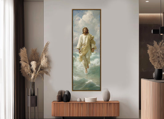 Jesus Walking Canvas Print - Divine Wall Art | Framed & Ready to Hang