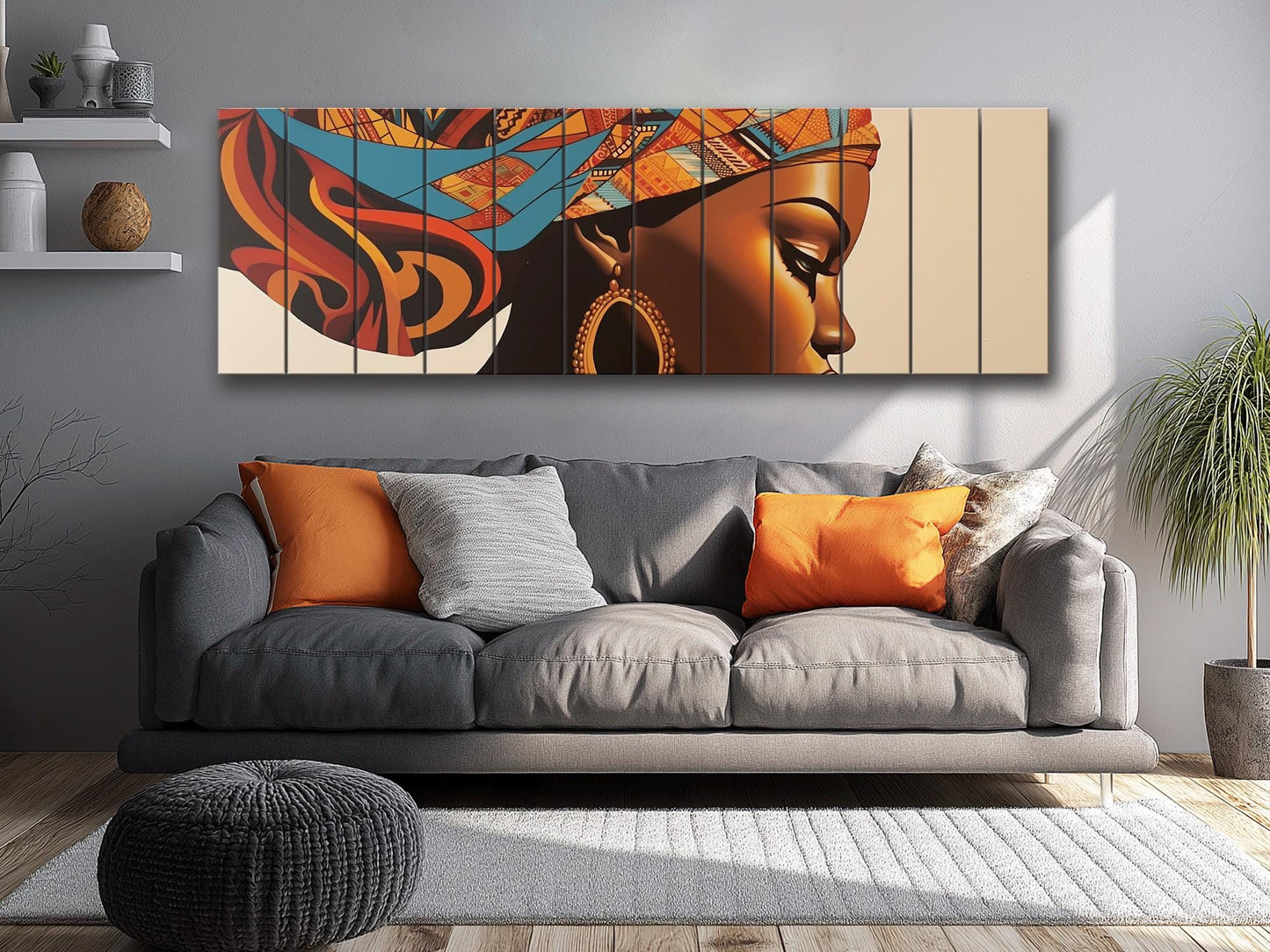 African Women Printed On Natural Wood – Ethnic Portrait Wall Art