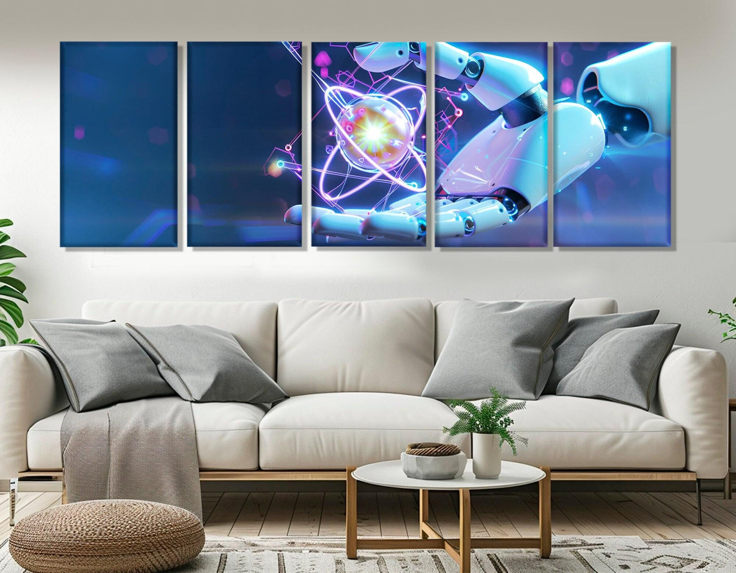 Robotics Wall Art, Artificial Intelligence Canvas Print, Framed and Ready to Hang