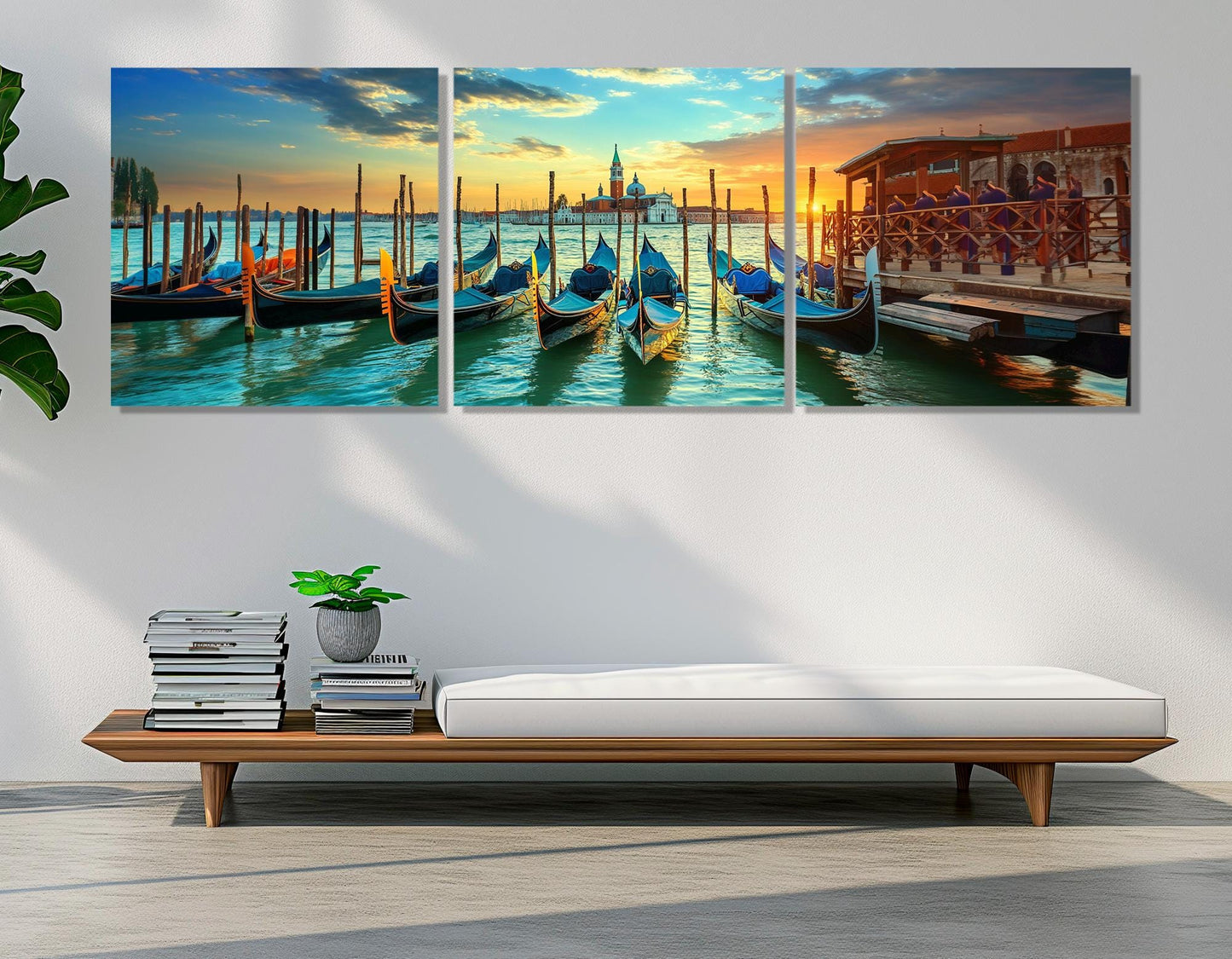 Venice Canvas Print – Vintage Gondola Painting | Ready to Hang Framed Art
