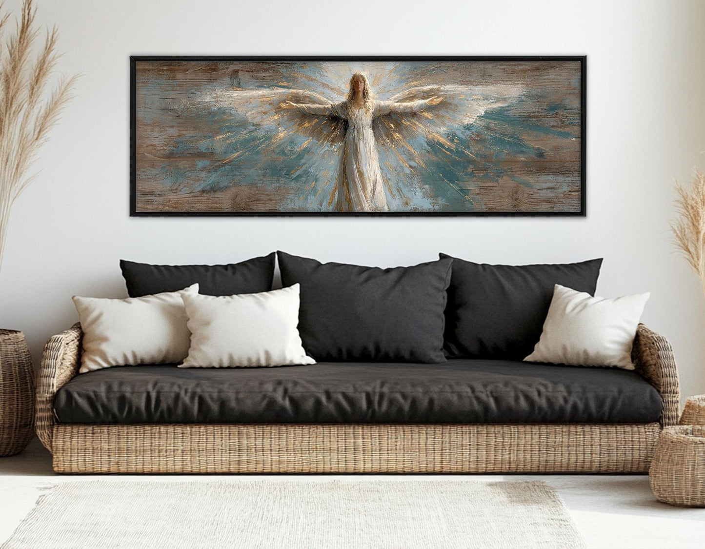 Angel Canvas Print – Rustic Christian Decor | Framed & Ready to Hang Wall Art