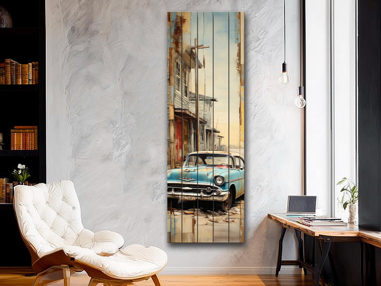 Vintage Cuba Print - Rustic Wood Wall Art on Natural Wooden Planks, Ready to Hang
