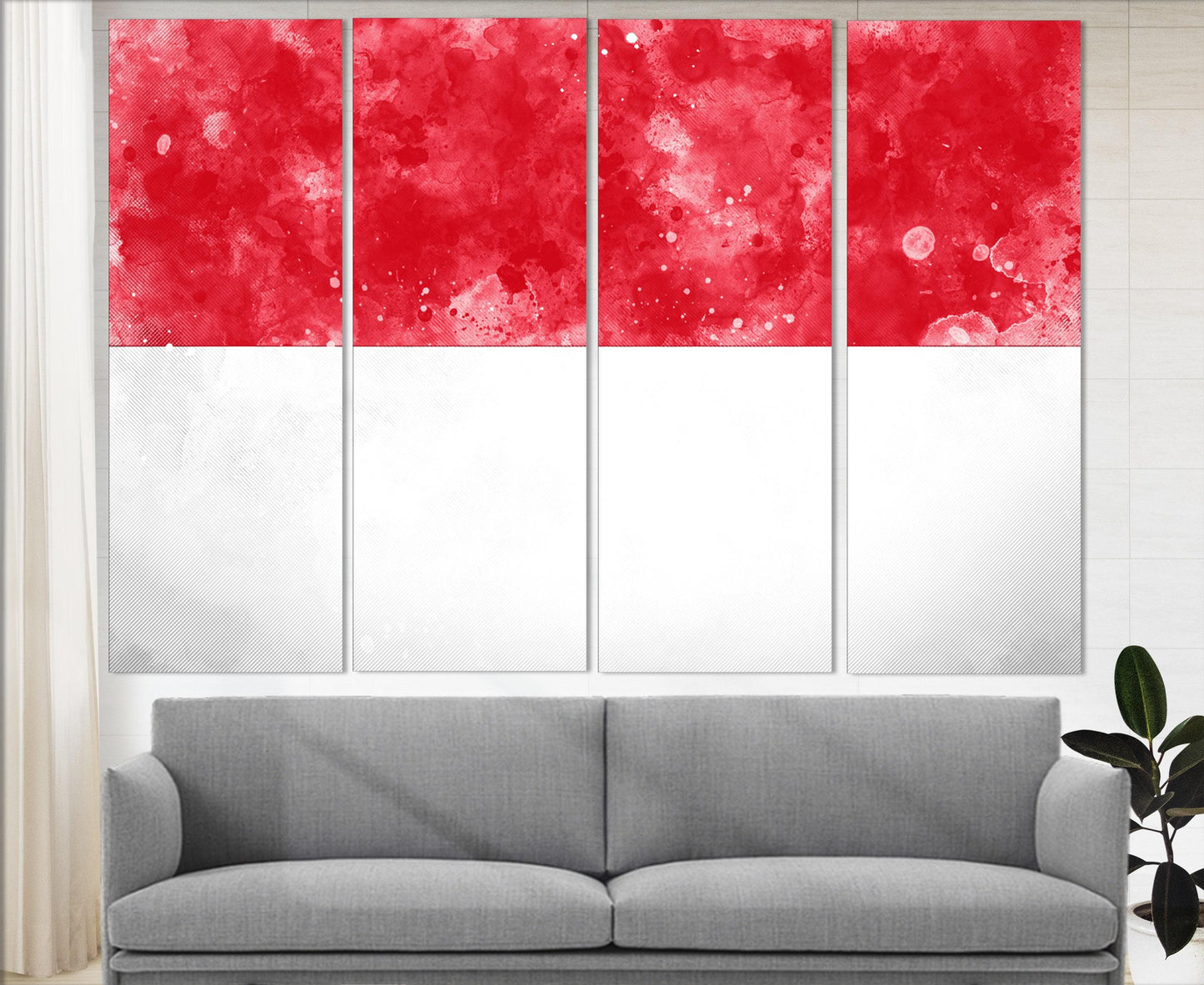Indonesia Flag Canvas Print - High Quality Cotton Canvas, Ready to Hang Wall Art