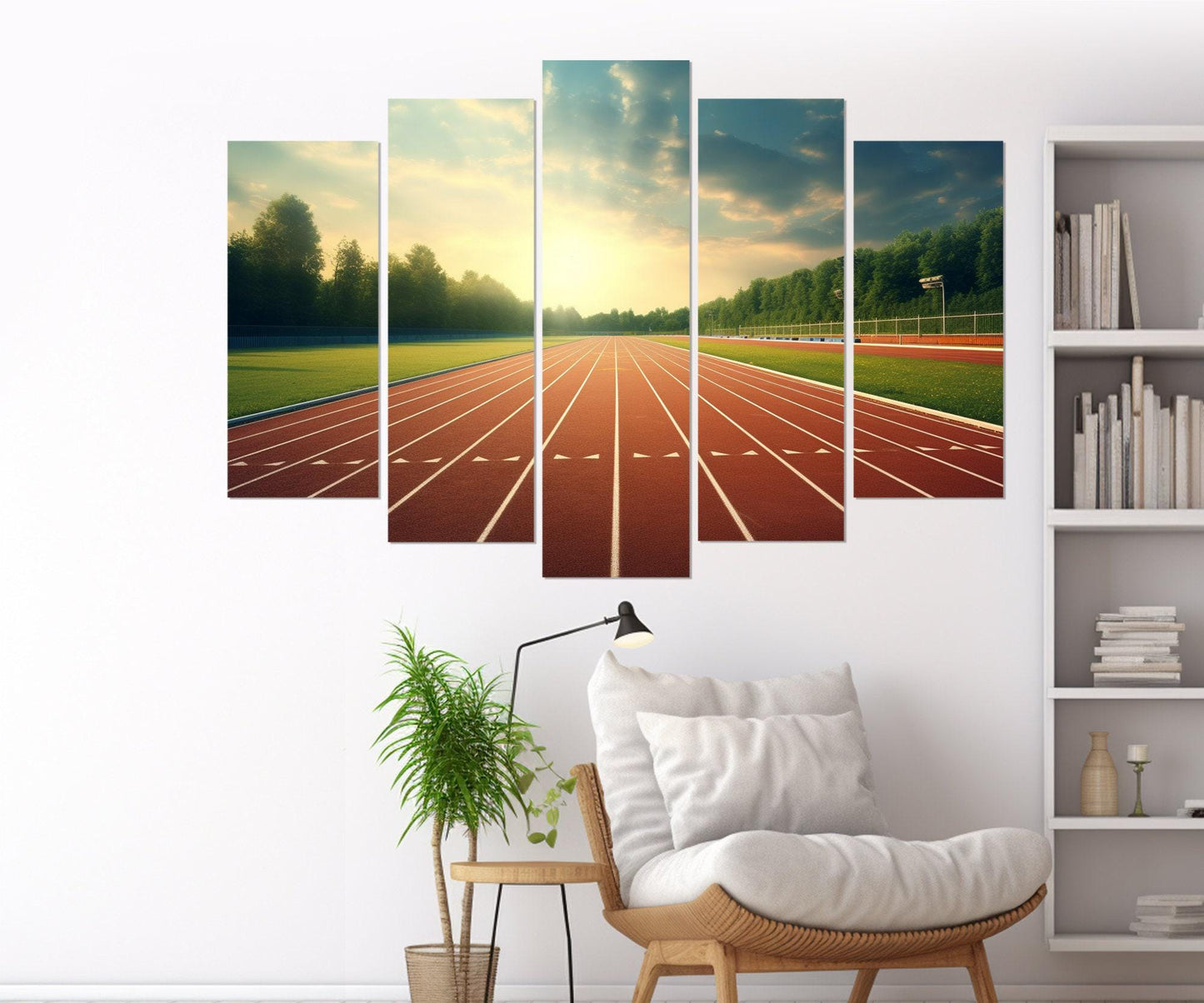 Running Track Canvas Print – Framed Cotton Art | Motivational Gym Wall Decor