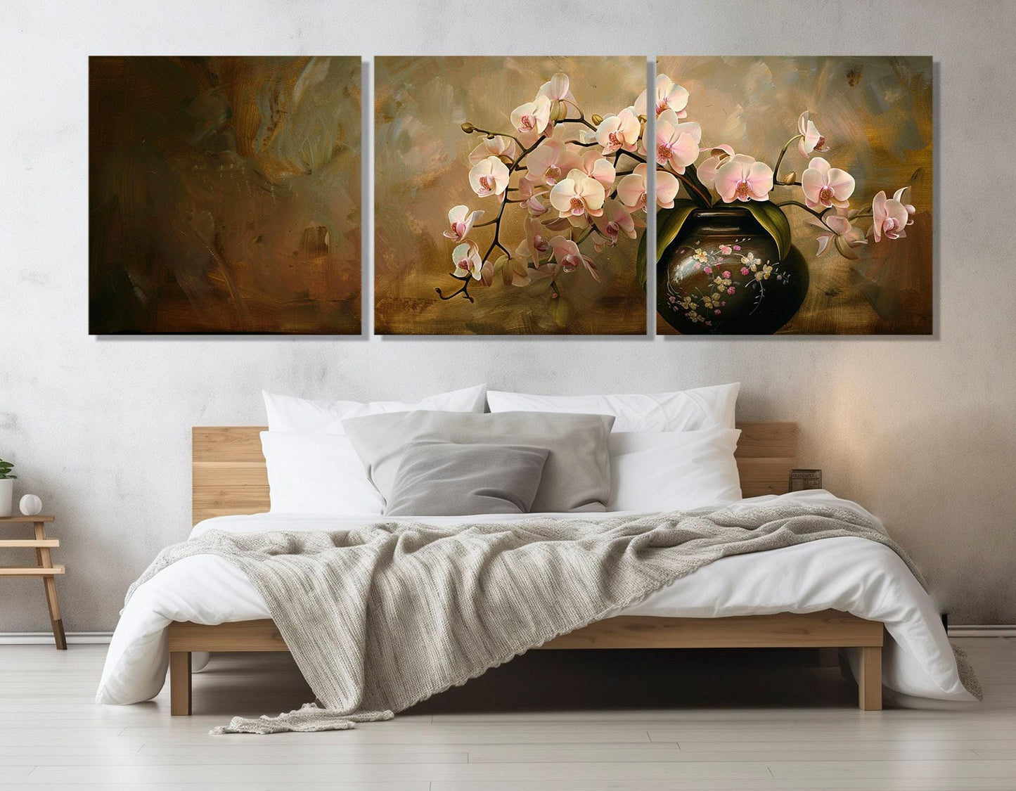 Abstract Orchids Canvas Print – Floral Wall Decor | Gallery Wrapped Cotton Canvas