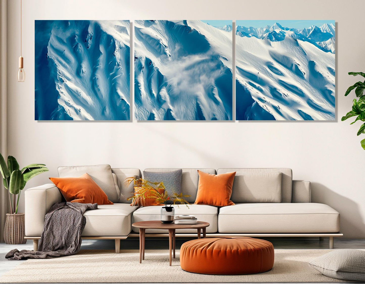 Mountain Canvas Print – Abstract Winter Wall Art | Framed Cotton Canvas, Ready to Hang