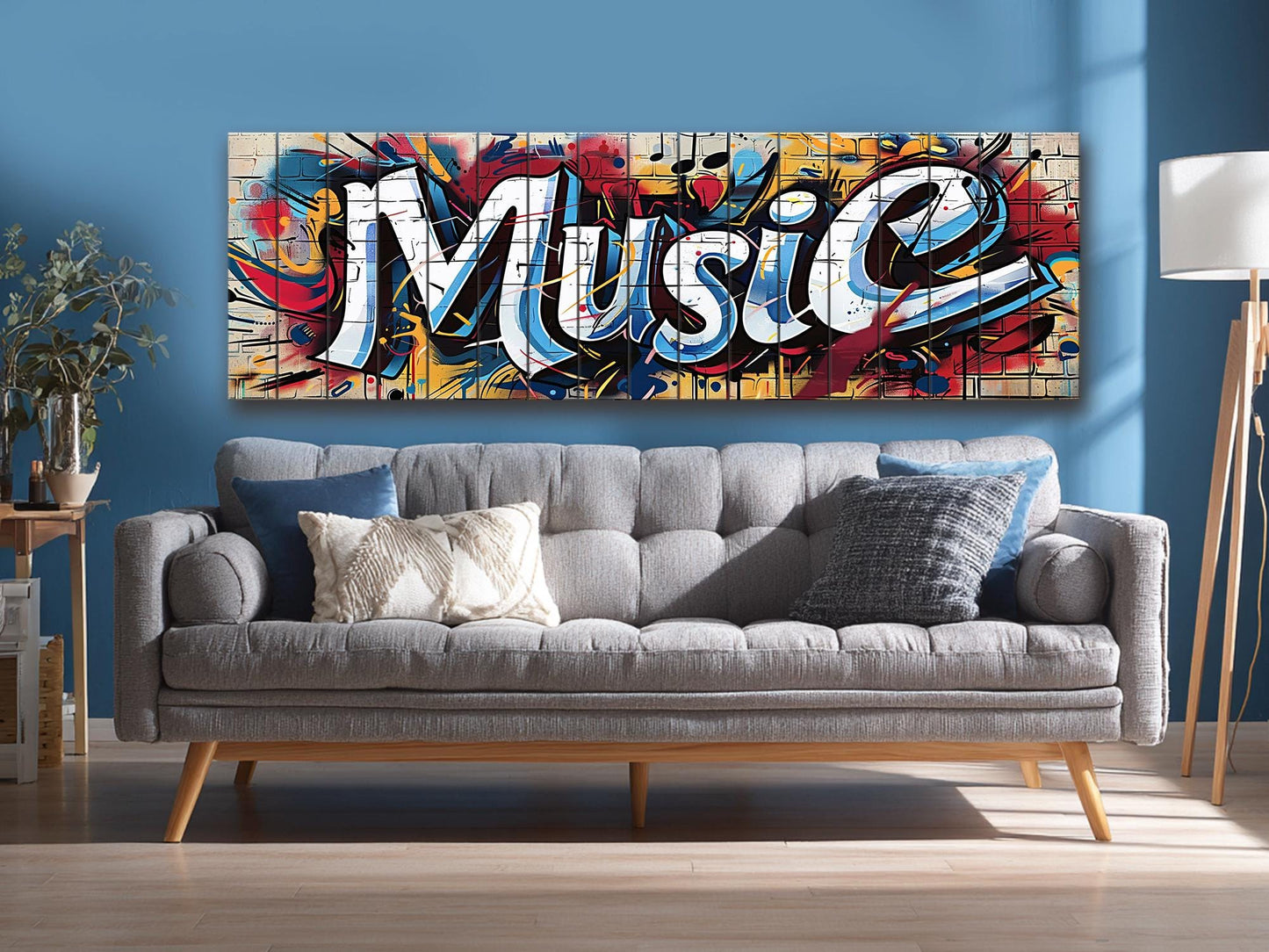 Graffiti Wood Art – Colorful Urban Wall Decor | Natural Wood Print, Ready to Hang