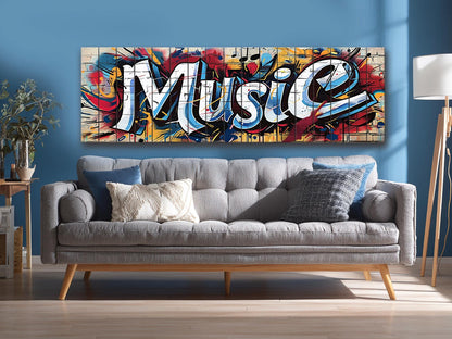 Graffiti Wood Art – Colorful Urban Wall Decor | Natural Wood Print, Ready to Hang