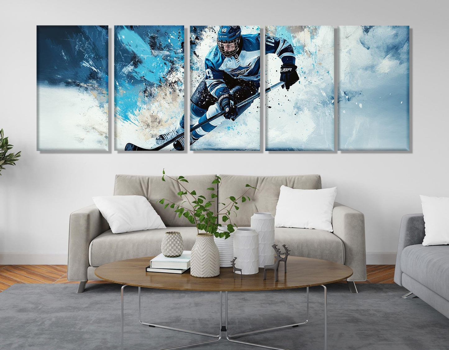 Ice Hockey Canvas Print - Framed, Ready to Hang | Sports Bar Wall Art Decor
