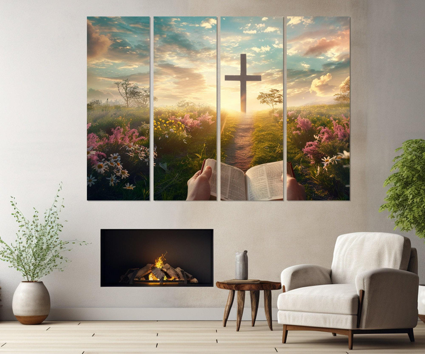 Bible Canvas Print, Religious Wall Art, Christian Wall Decor, Framed and Ready to Hang