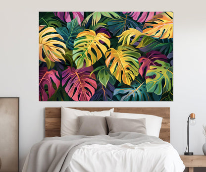 Tropical Leaves Canvas Print - Framed Cotton Canvas Artwork | Ready to Hang Wall Decor
