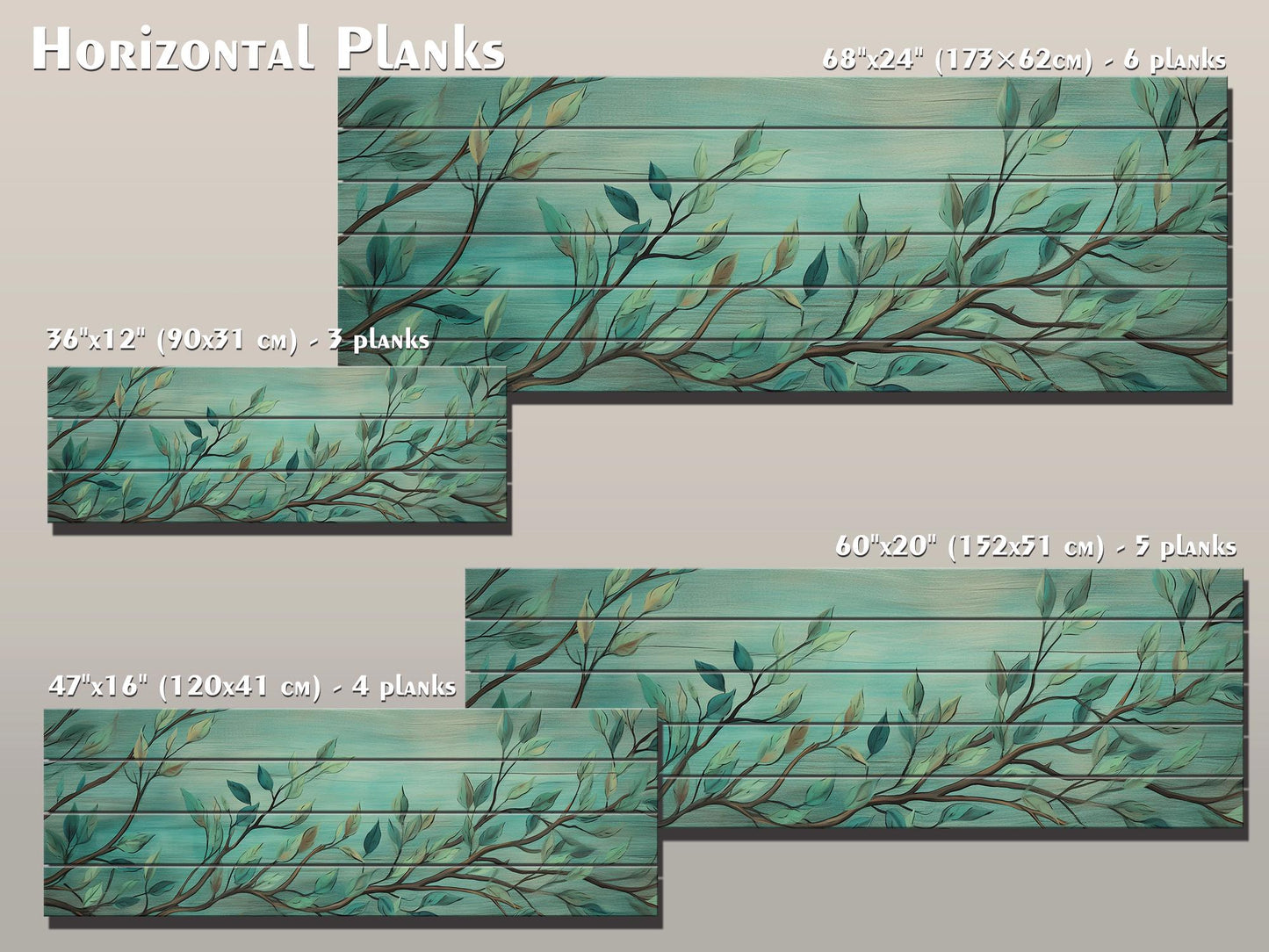 Wood Wall Art – Large Rustic Wildflower Print on Smooth Linden Planks