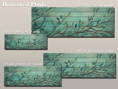 Wood Wall Art – Large Rustic Wildflower Print on Smooth Linden Planks