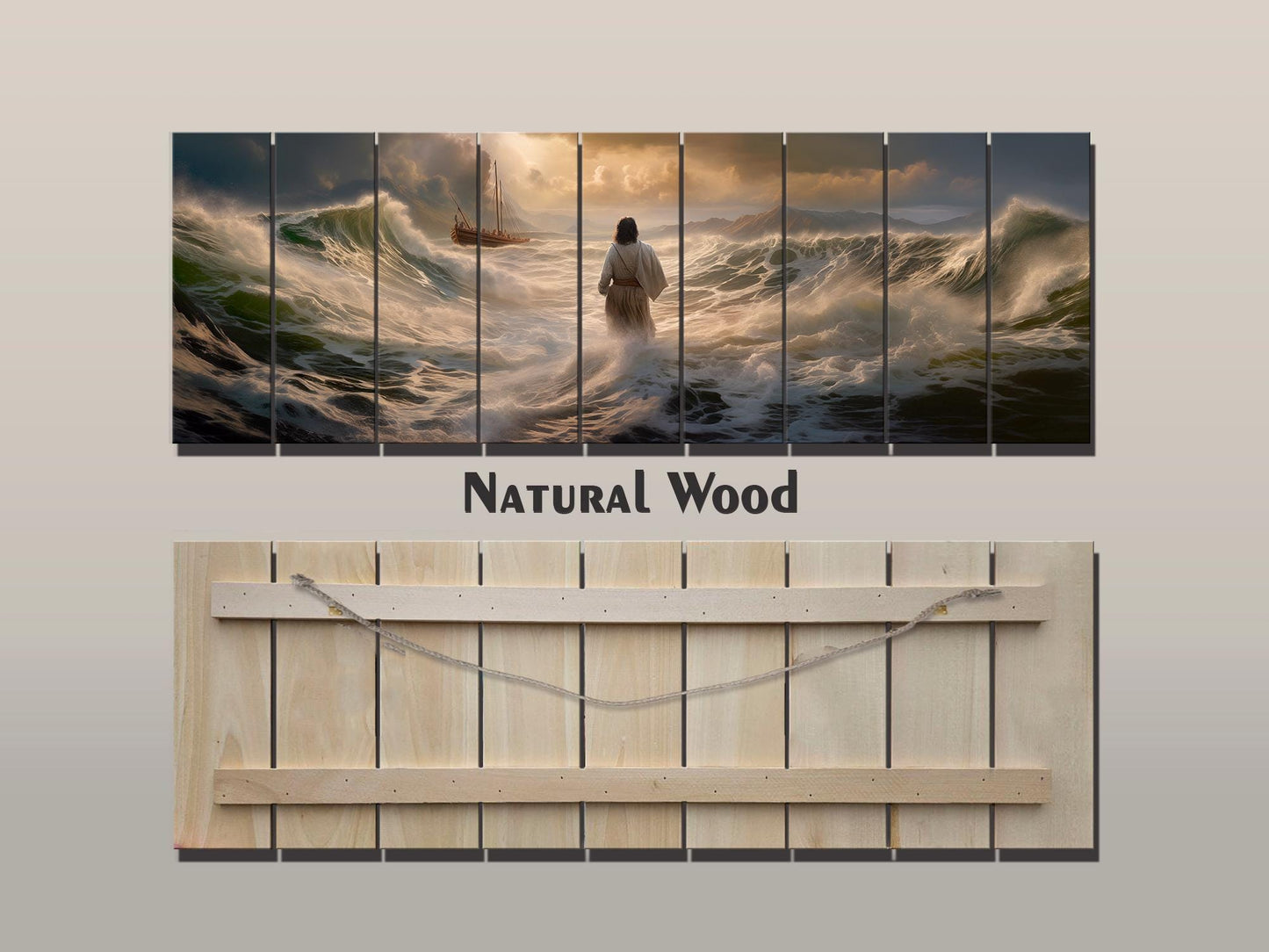 Jesus Wood Wall Art - Rustic Wood Plank Art | Christian Gift Idea & Religious Wall Decor
